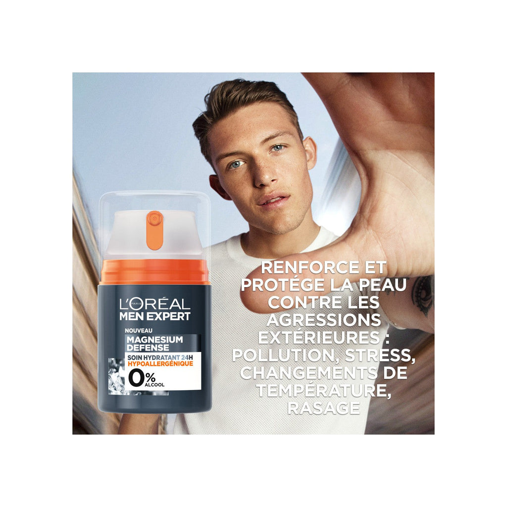 Men Expert Magnesium Defense 24H Moisturizing Care Hypoallergenic 0%