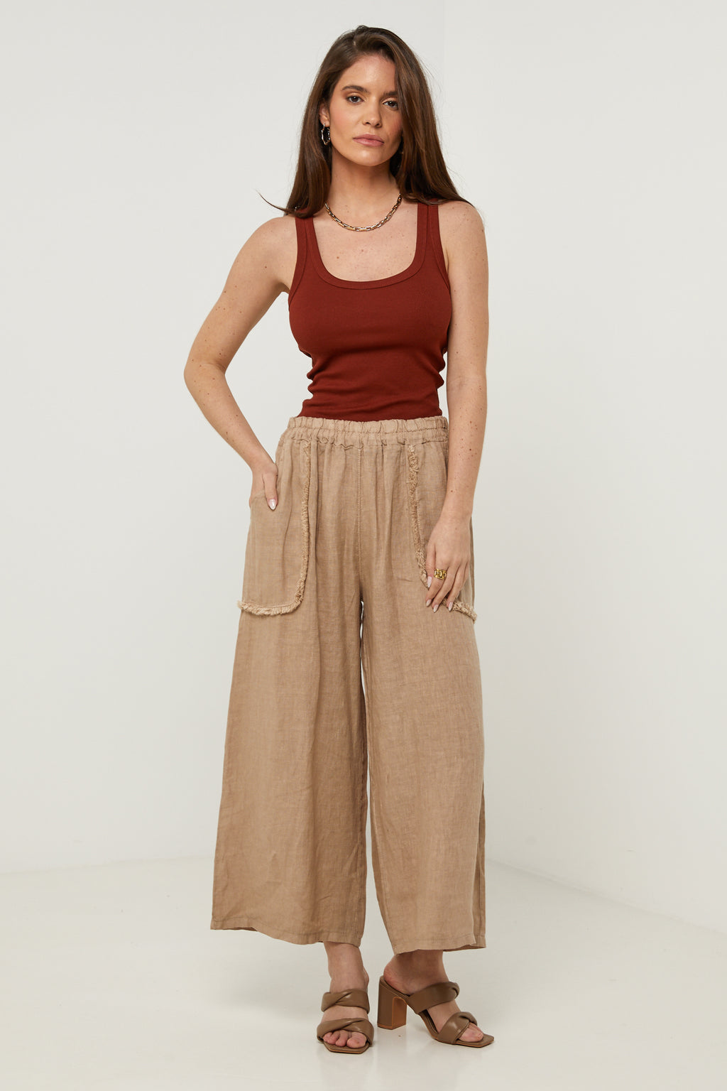 Trousers - Camel - Women