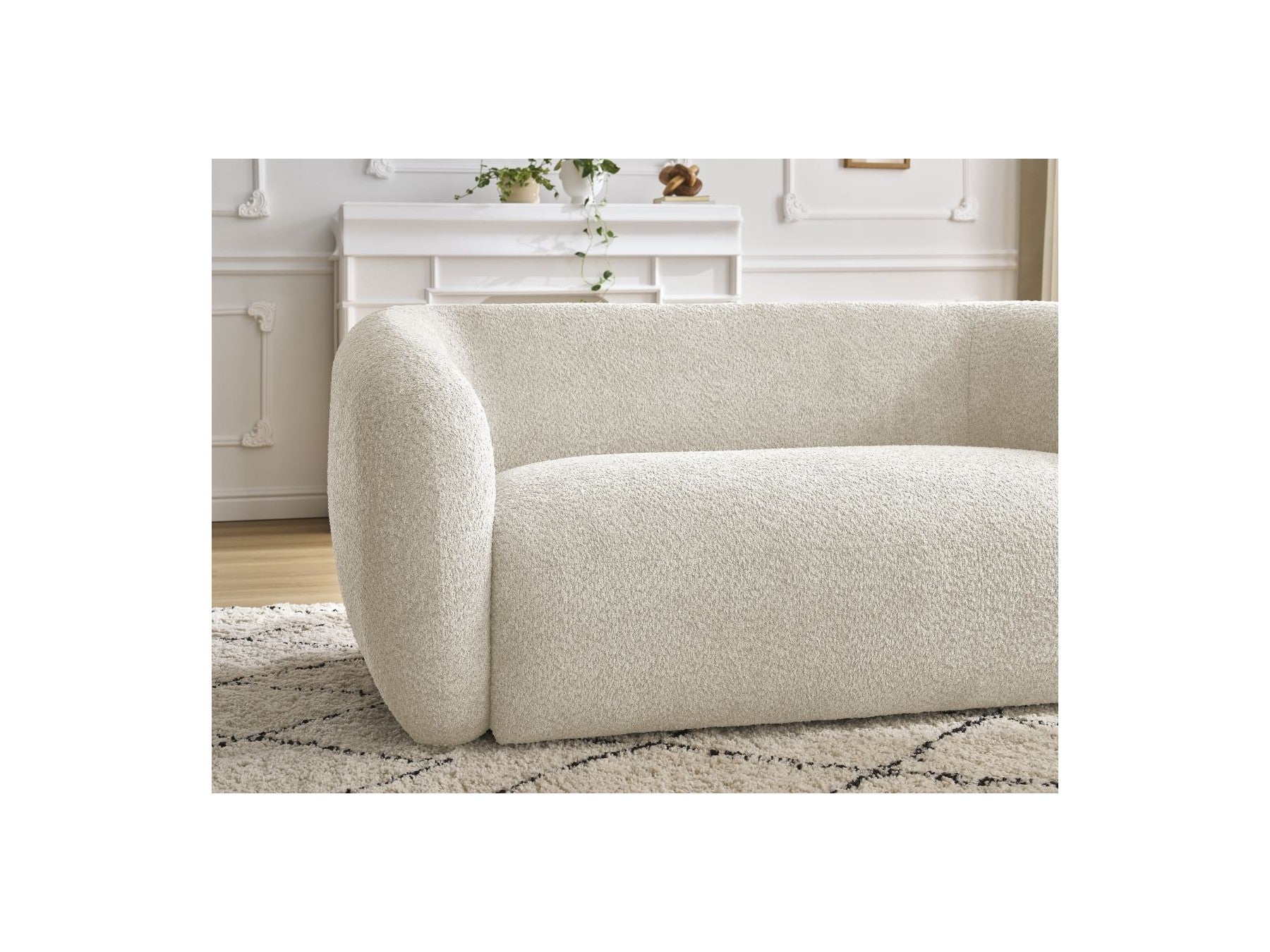 Celine - Sofá recto fijo de 2 plazas - Tela bouclé