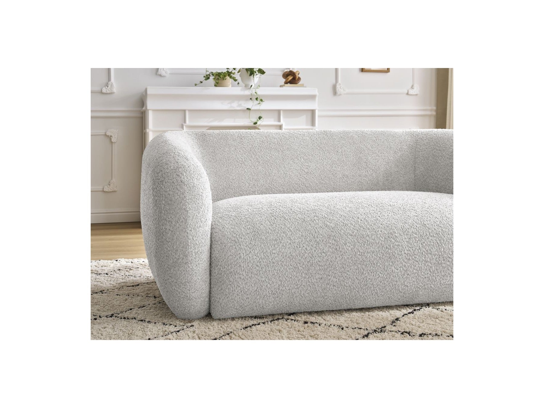 Celine - Sofá recto fijo de 2 plazas - Tela bouclé