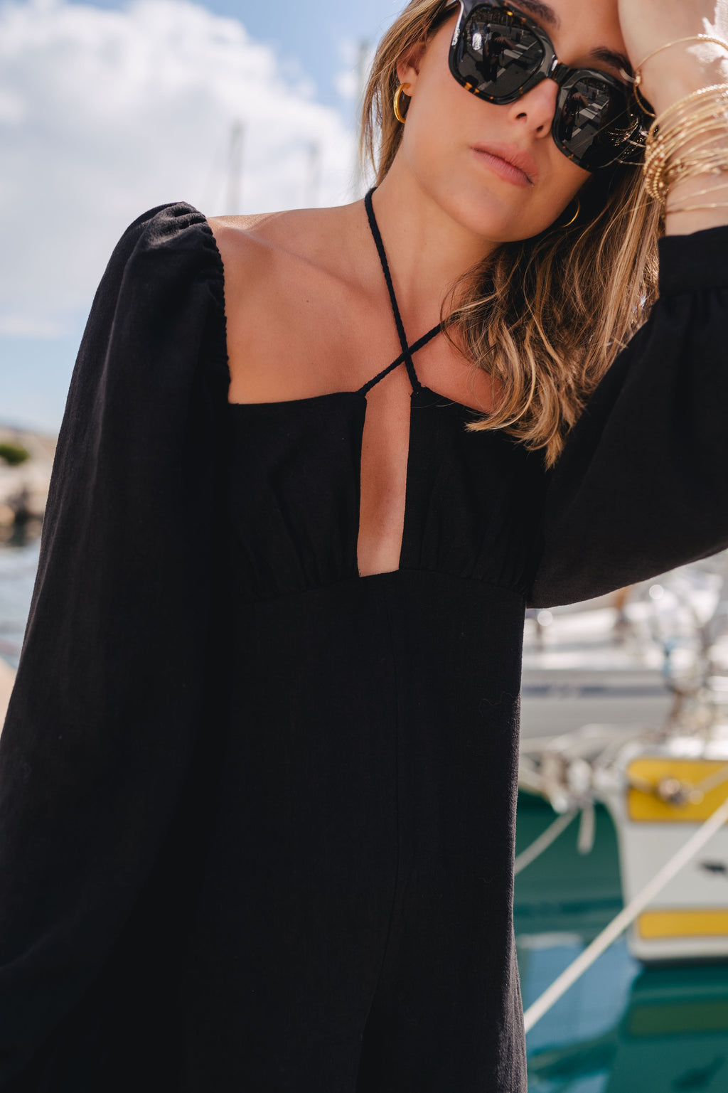 Aya Lin Playsuit Black Viscose
