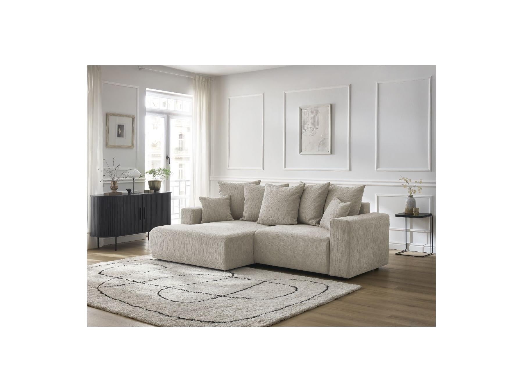 Atilla - Convertible Corner Sofa with Storage - Textured Fabric - Left-Hand Corner