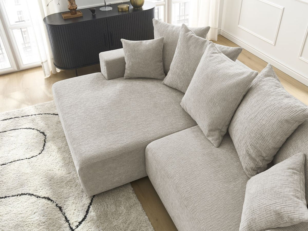 Atilla - Convertible Corner Sofa with Storage - Textured Fabric - Left-Hand Corner