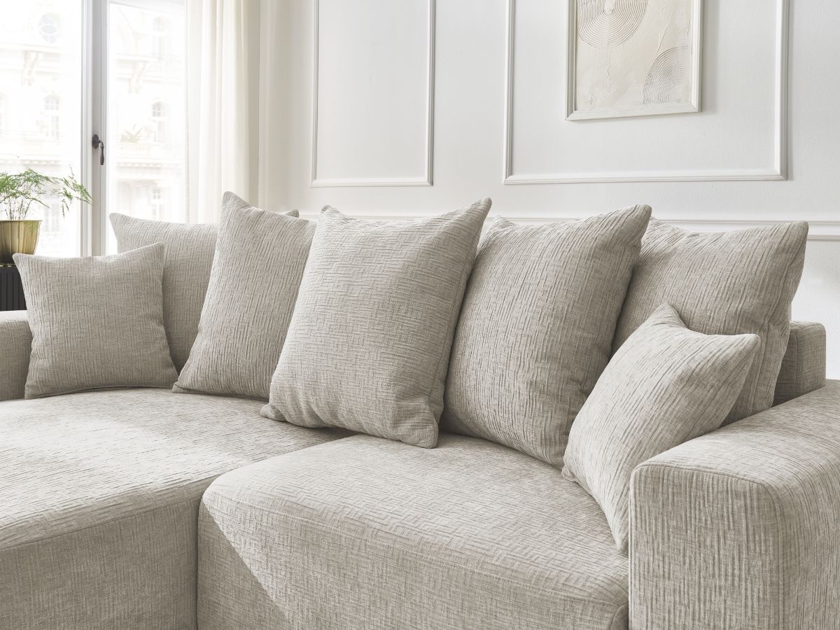 Atilla - Convertible Corner Sofa with Storage - Textured Fabric - Left-Hand Corner