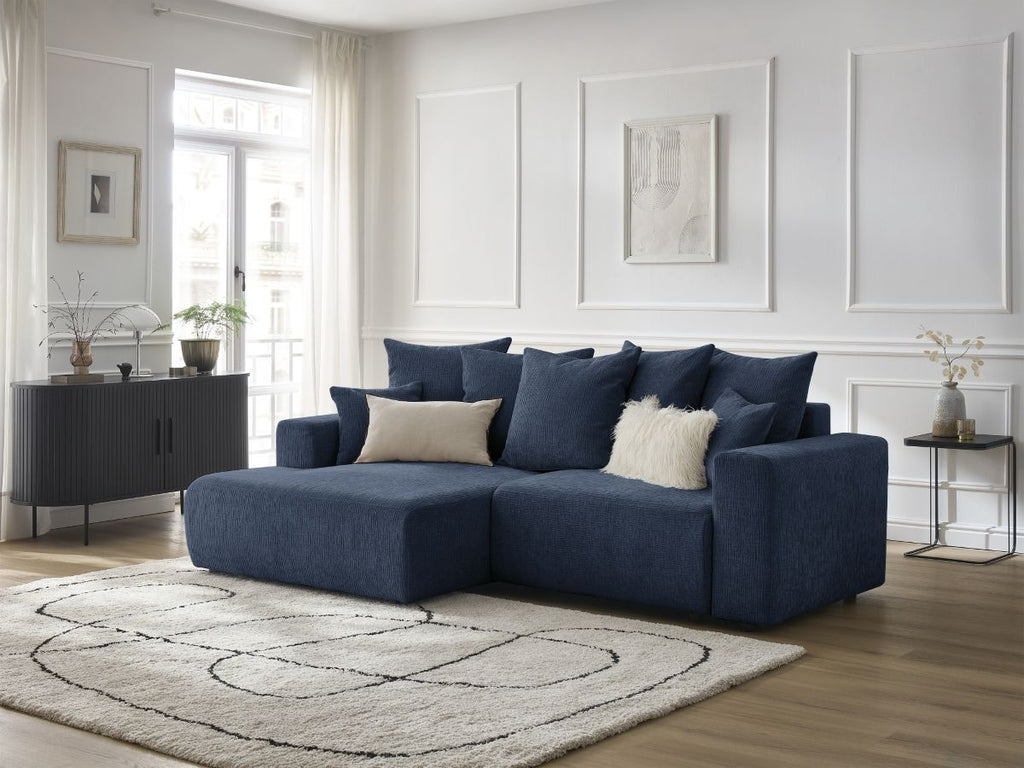 Atilla - Convertible Corner Sofa with Storage - Textured Fabric - Left-Hand Corner