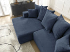 Atilla - Convertible Corner Sofa with Storage - Textured Fabric - Left-Hand Corner