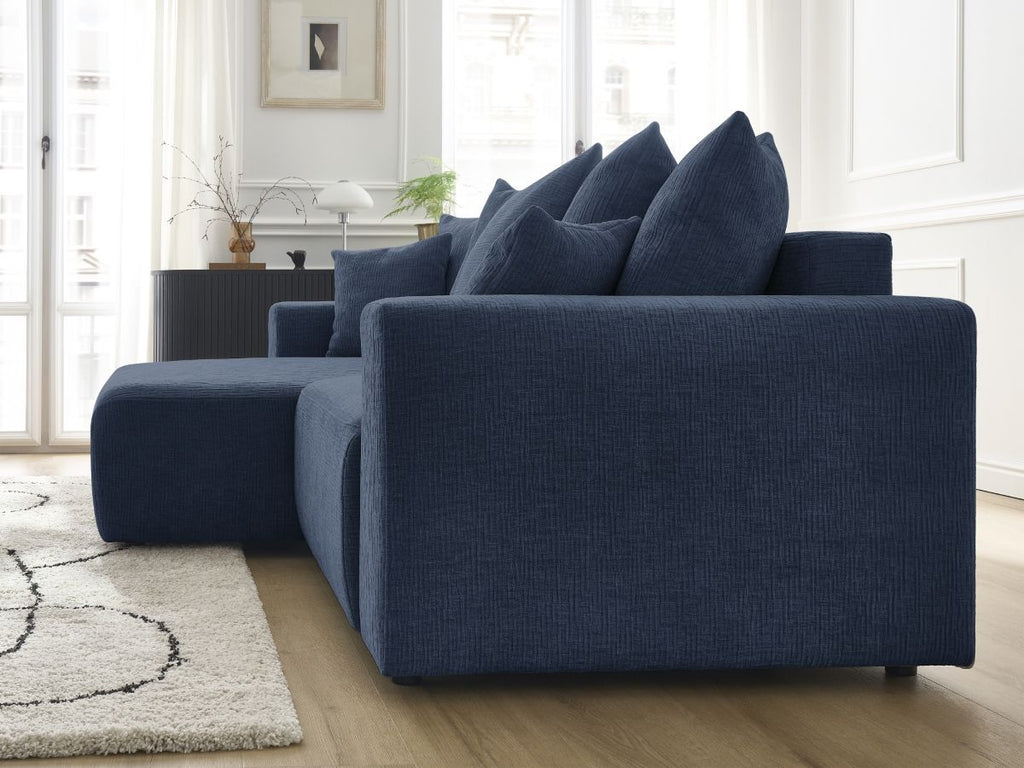 Atilla - Convertible Corner Sofa with Storage - Textured Fabric - Left-Hand Corner