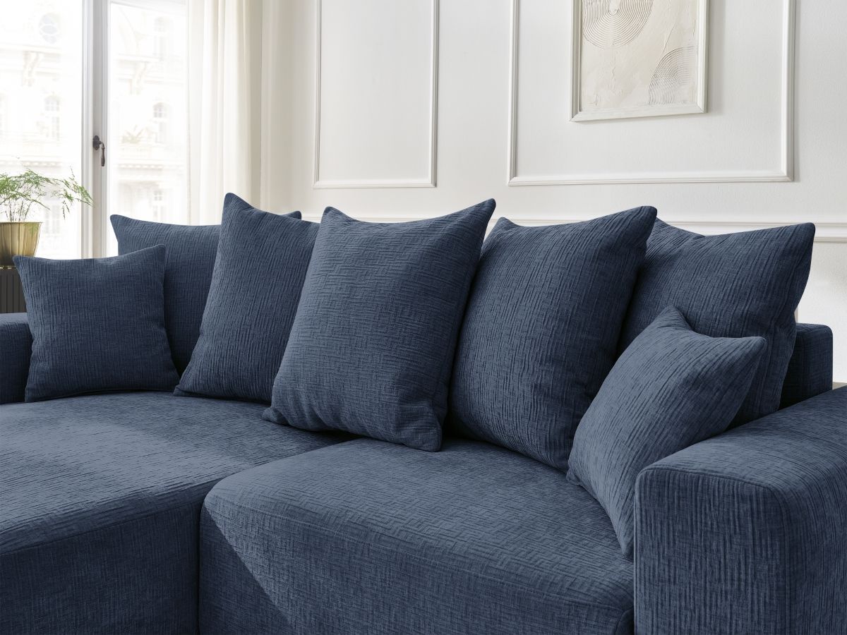 Atilla - Convertible Corner Sofa with Storage - Textured Fabric - Left-Hand Corner