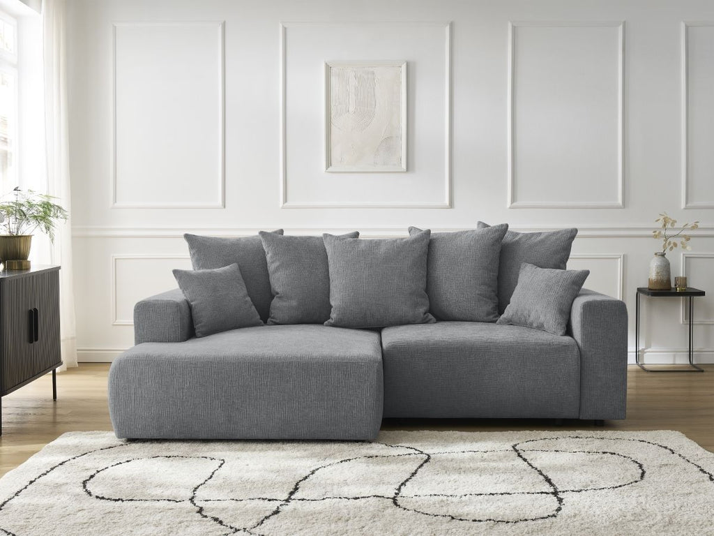 Atilla - Convertible Corner Sofa with Storage - Textured Fabric - Left-Hand Corner