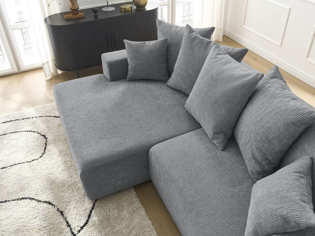 Atilla - Convertible Corner Sofa with Storage - Textured Fabric - Left-Hand Corner