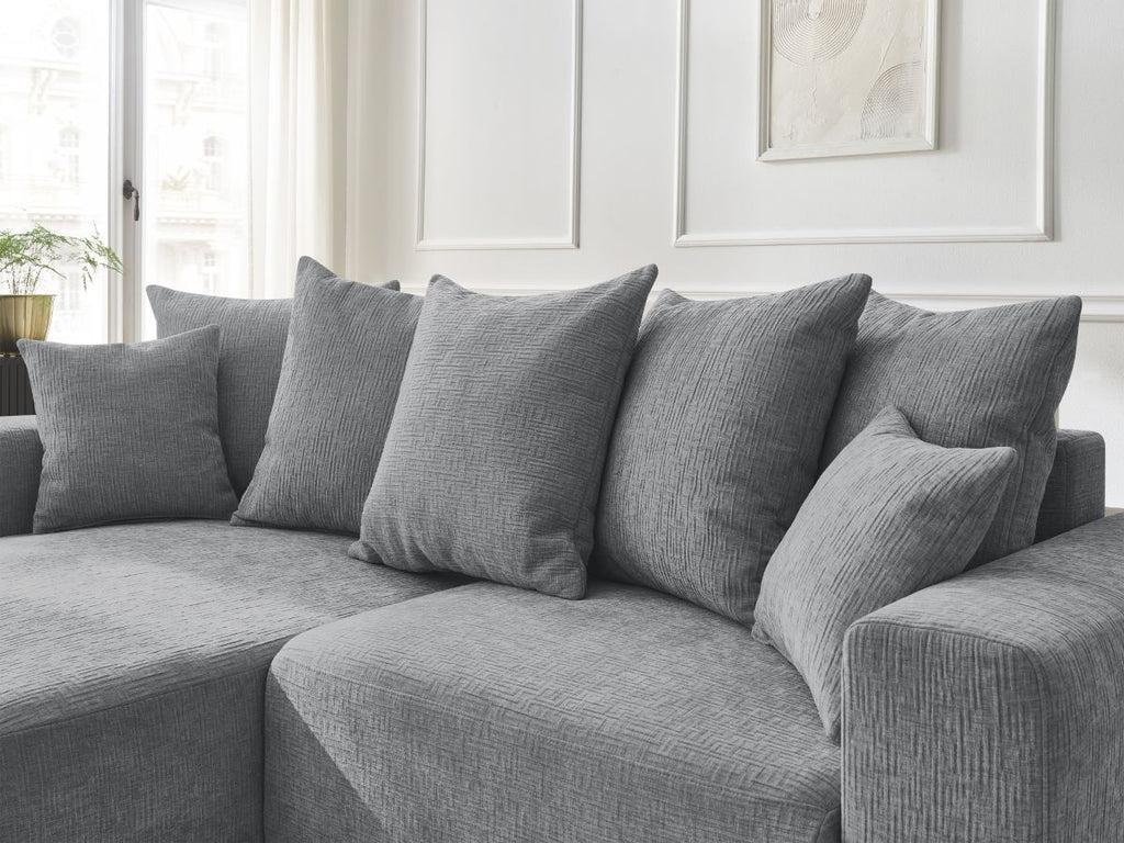 Atilla - Convertible Corner Sofa with Storage - Textured Fabric - Left-Hand Corner