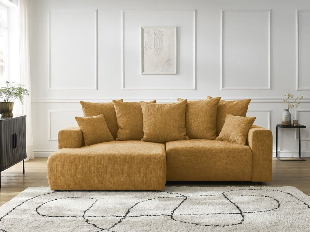Atilla - Convertible Corner Sofa with Storage - Textured Fabric - Left-Hand Corner