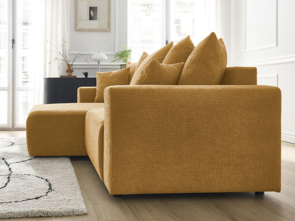 Atilla - Convertible Corner Sofa with Storage - Textured Fabric - Left-Hand Corner