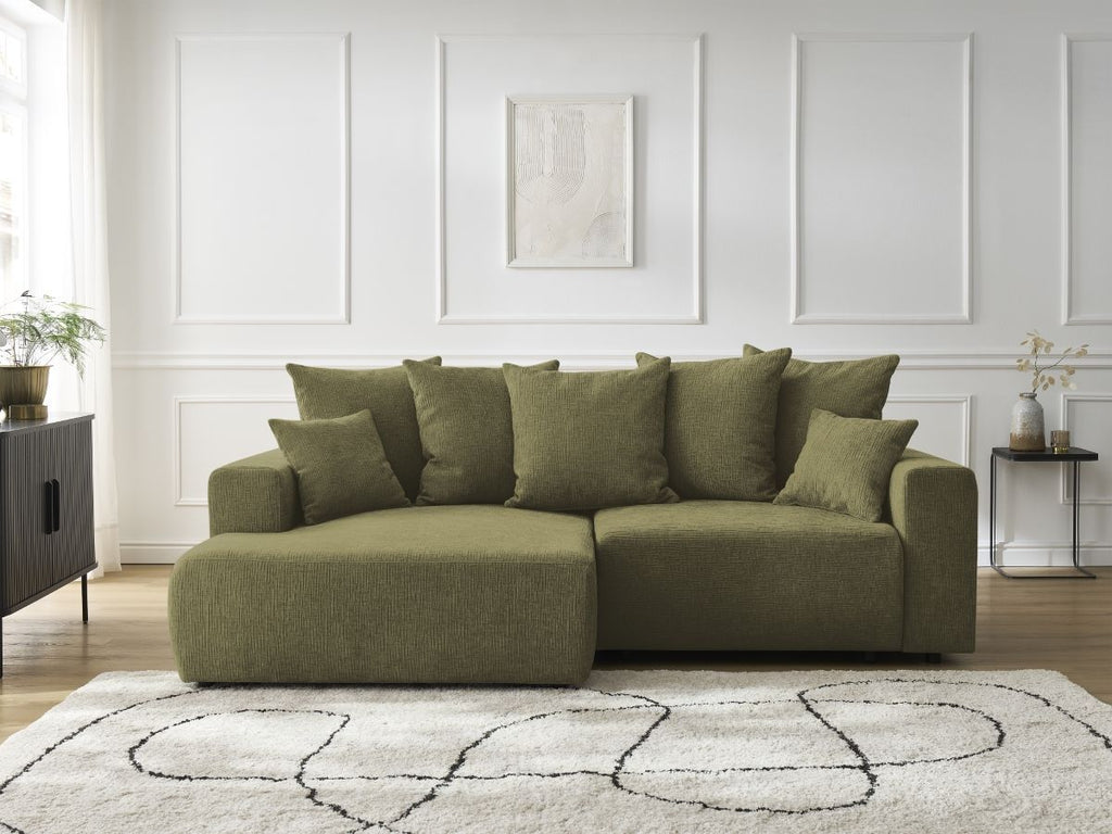Atilla - Convertible Corner Sofa with Storage - Textured Fabric - Left-Hand Corner