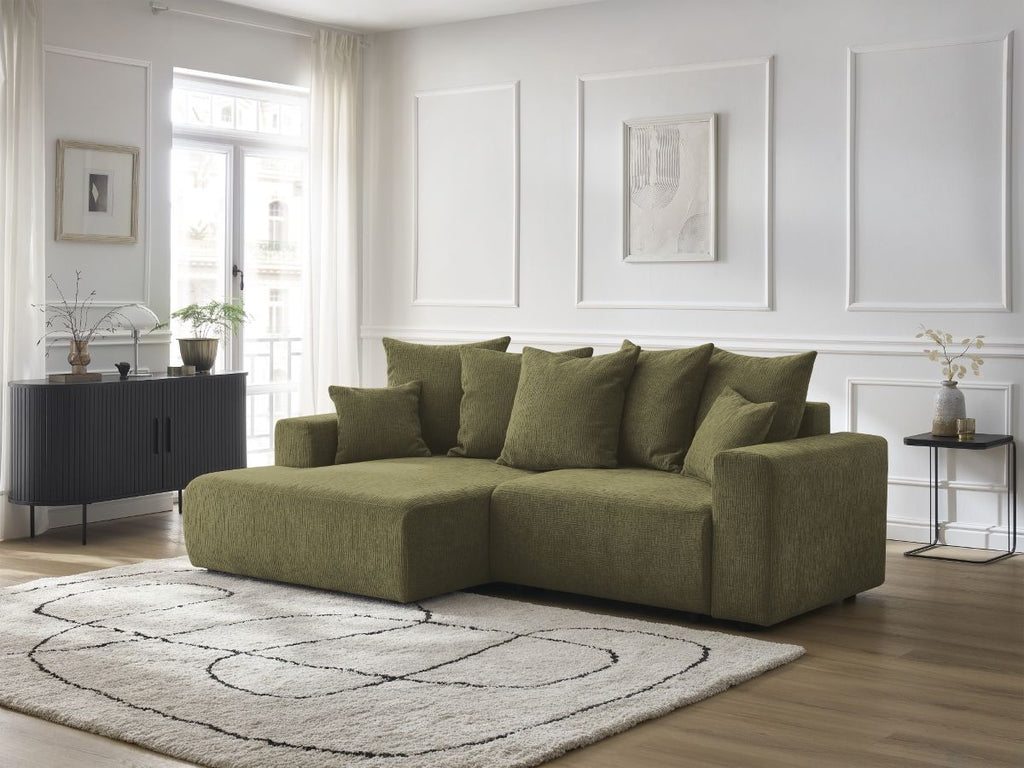 Atilla - Convertible Corner Sofa with Storage - Textured Fabric - Left-Hand Corner