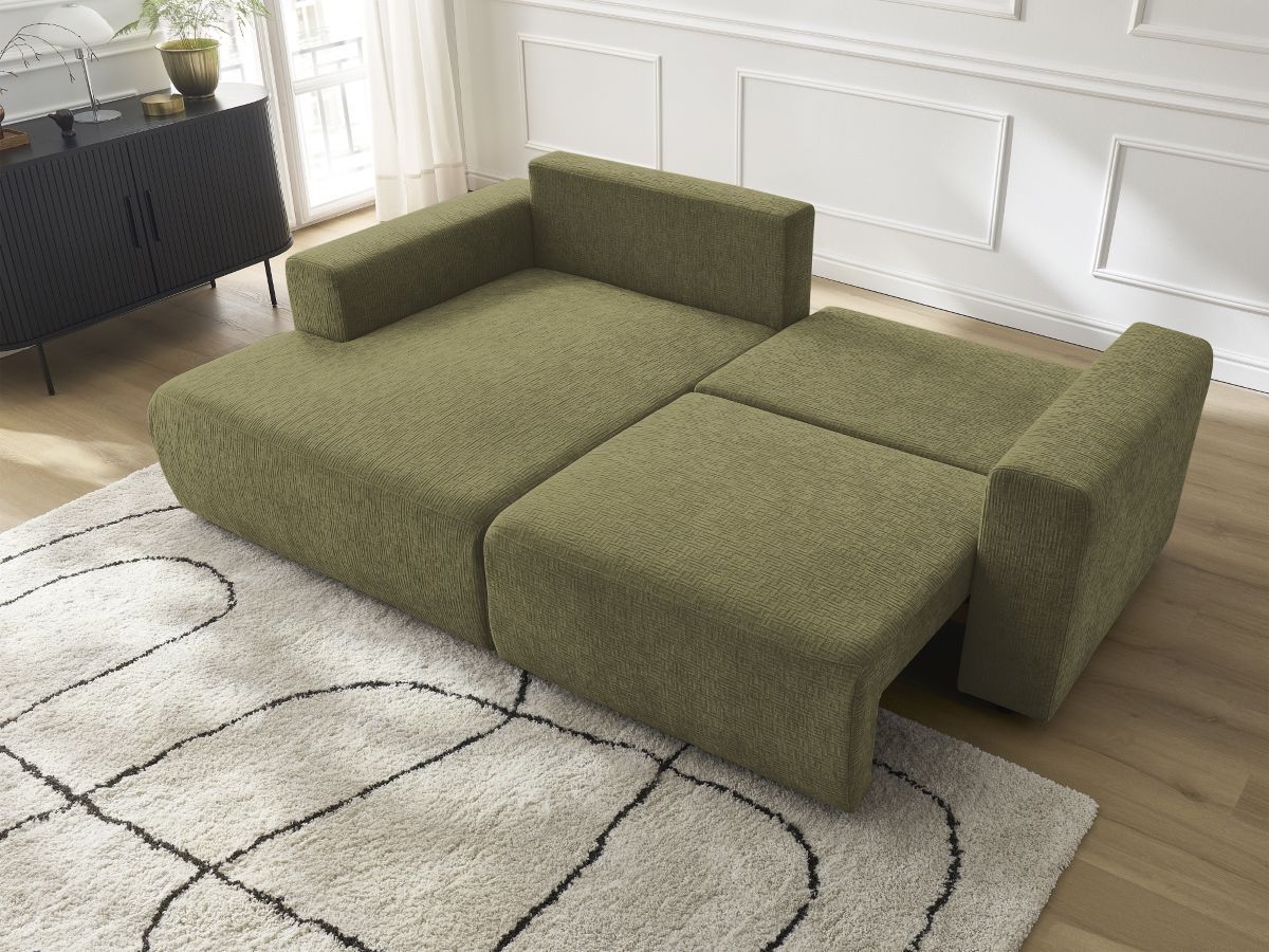 Atilla - Convertible Corner Sofa with Storage - Textured Fabric - Left-Hand Corner