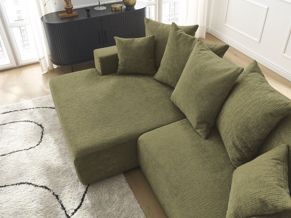 Atilla - Convertible Corner Sofa with Storage - Textured Fabric - Left-Hand Corner