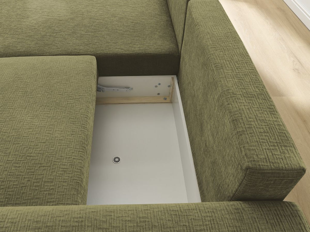 Atilla - Convertible Corner Sofa with Storage - Textured Fabric - Left-Hand Corner