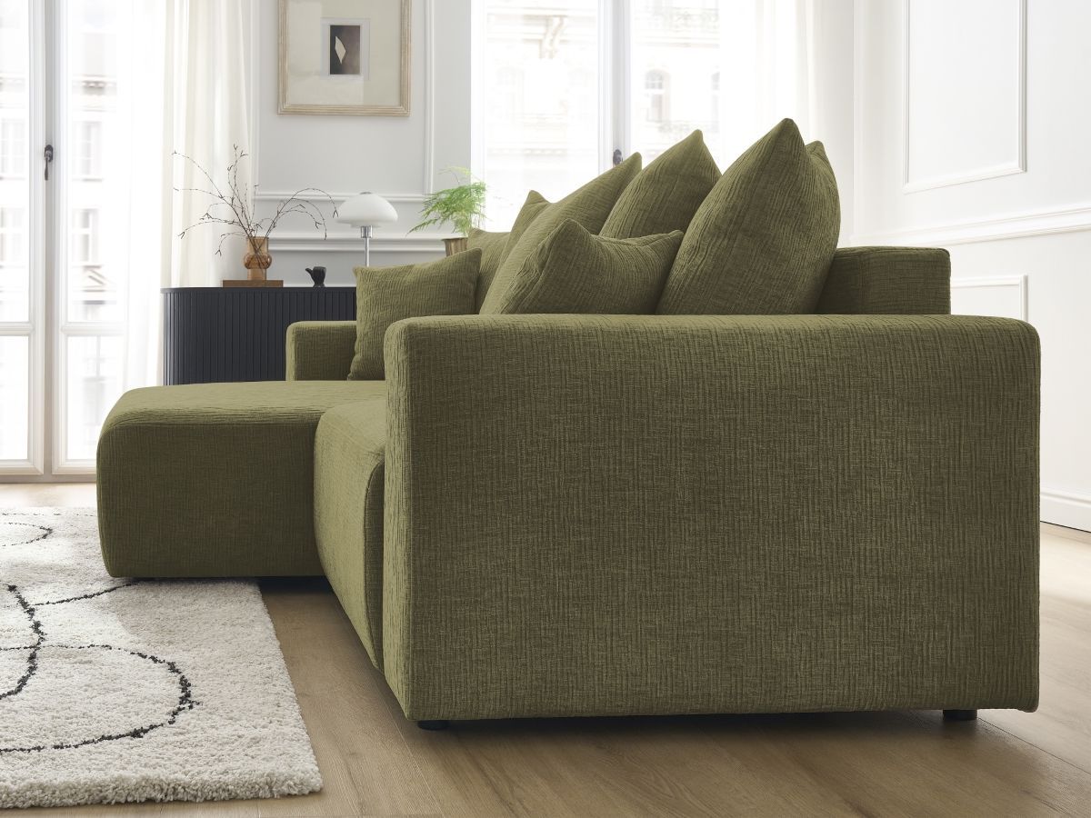 Atilla - Convertible Corner Sofa with Storage - Textured Fabric - Left-Hand Corner