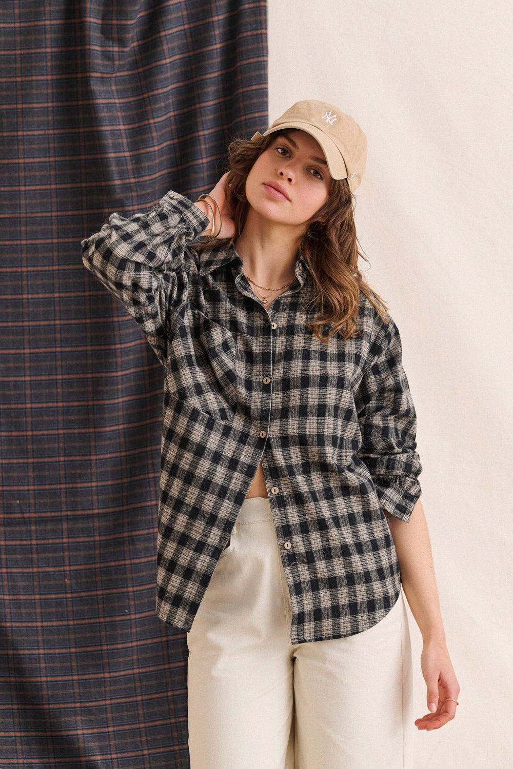 Cyliane Shirt - Charcoal Check