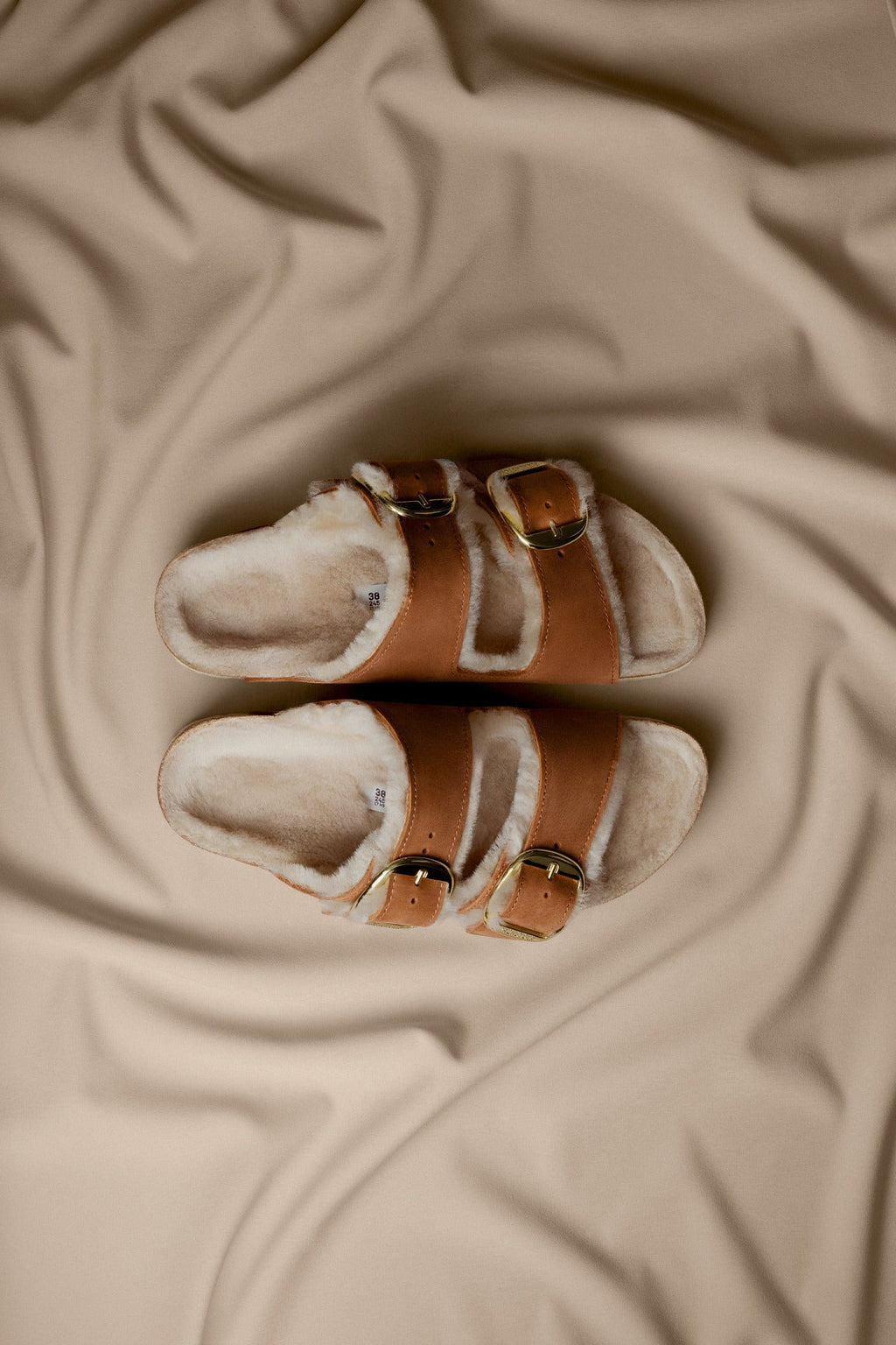 Arizona BB Shearling LEOI Sandals Cognac LAF