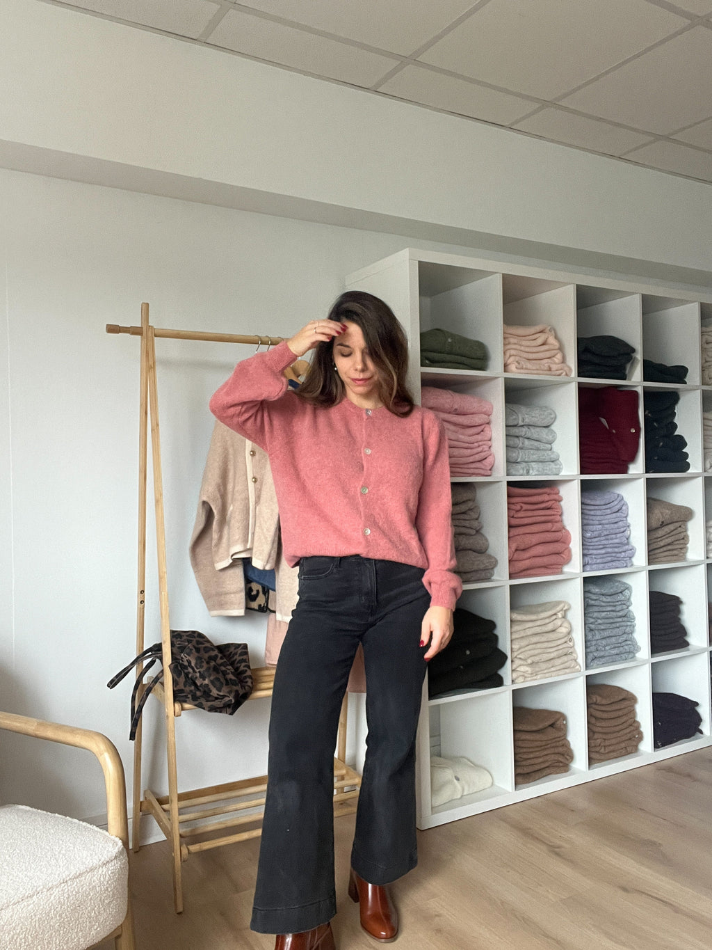 Maille En Laine Léonie Vieux Rose