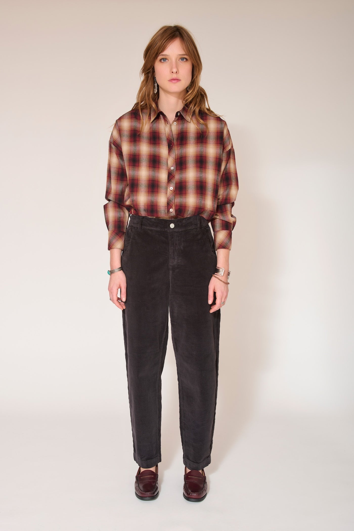 Pantalones Perrine De Pana Suave - Océano