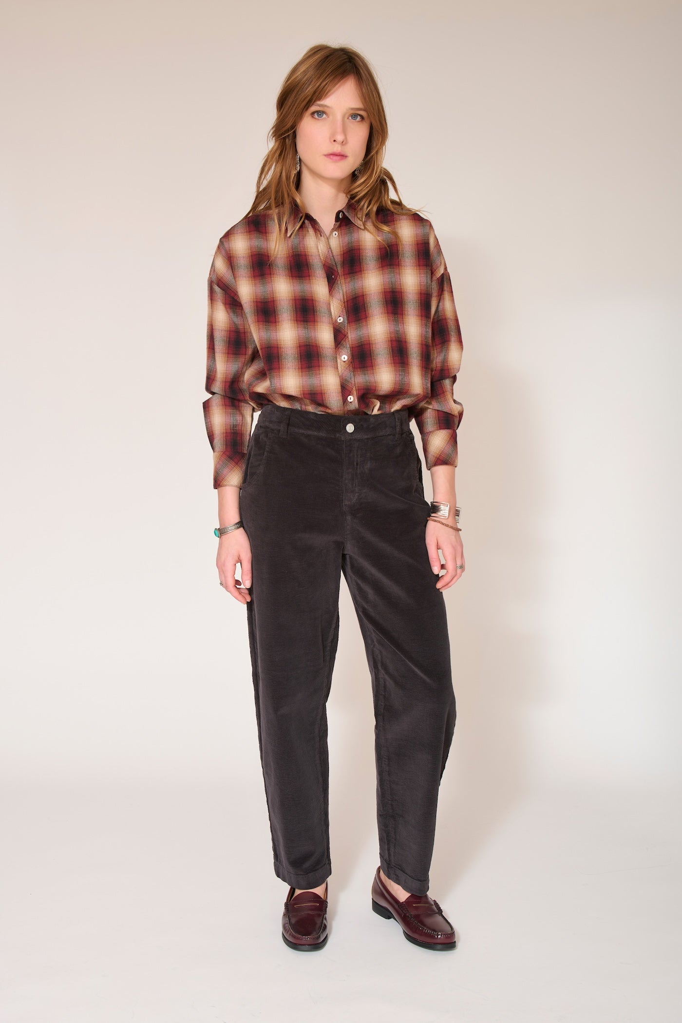 Pantalones Perrine De Pana Suave - Océano