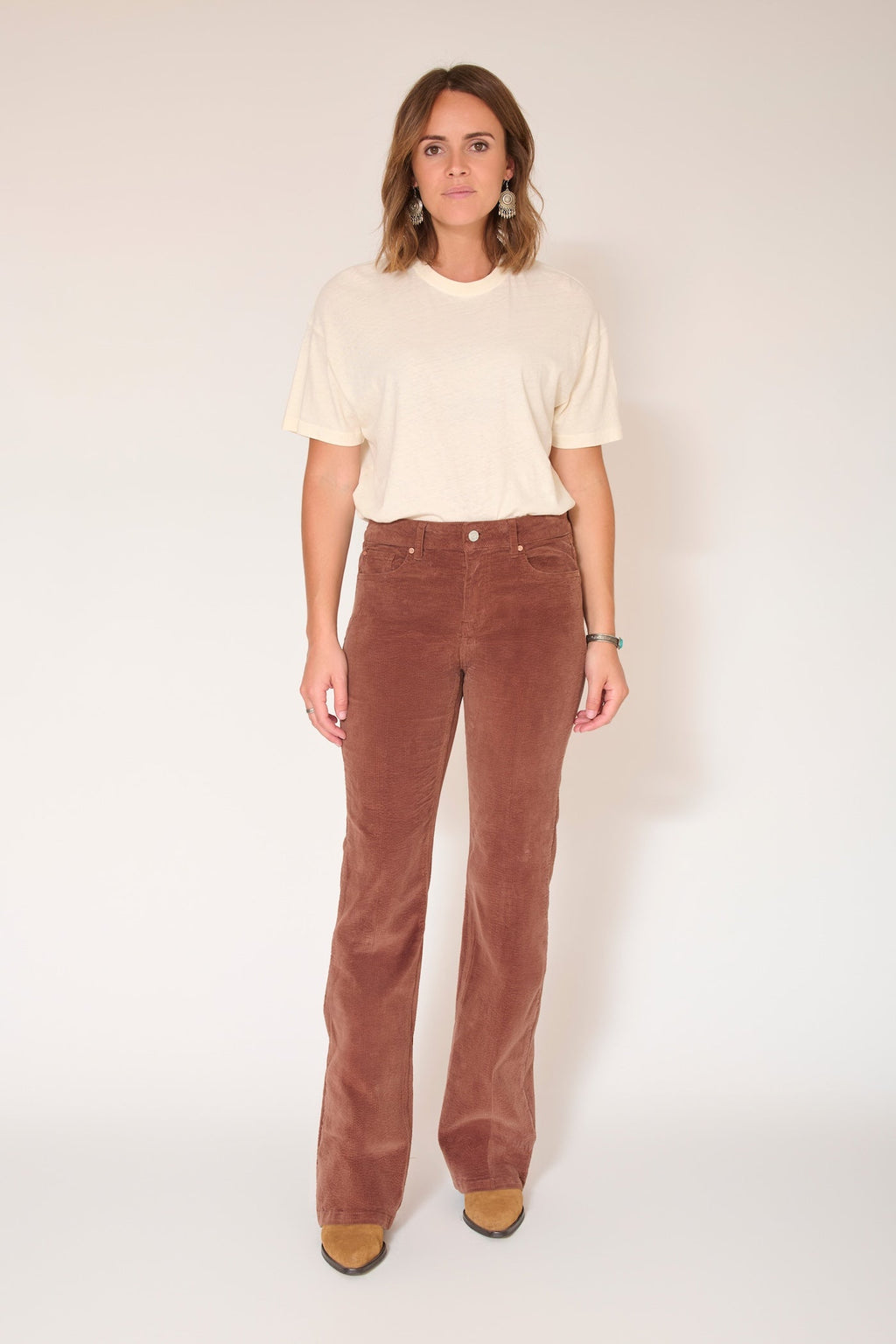 Pantaloni The Queen Soft Corduroy - Caffè