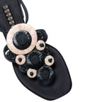 Alessa Black Flat Ankle Toe Sandal