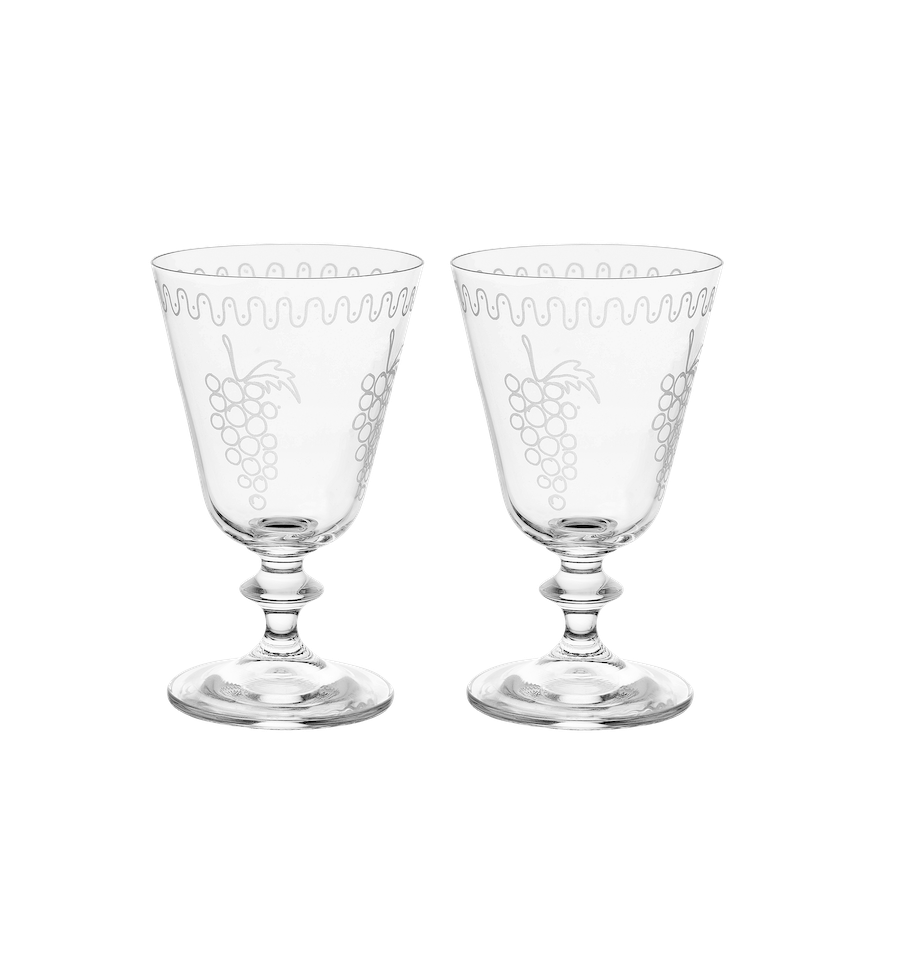 Grapevine Short Wine Glasses - Set Of 2