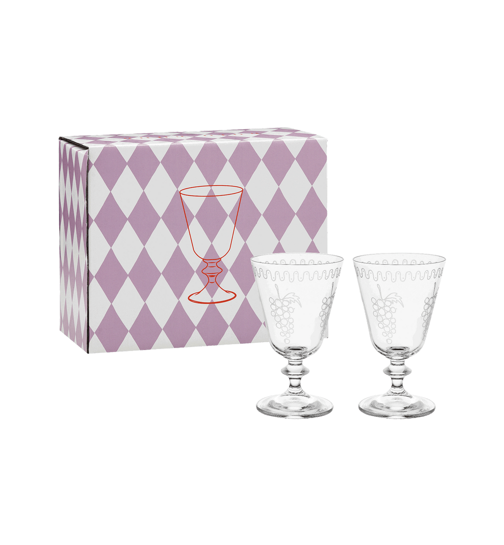 Grapevine Short Wine Glasses - Set Of 2