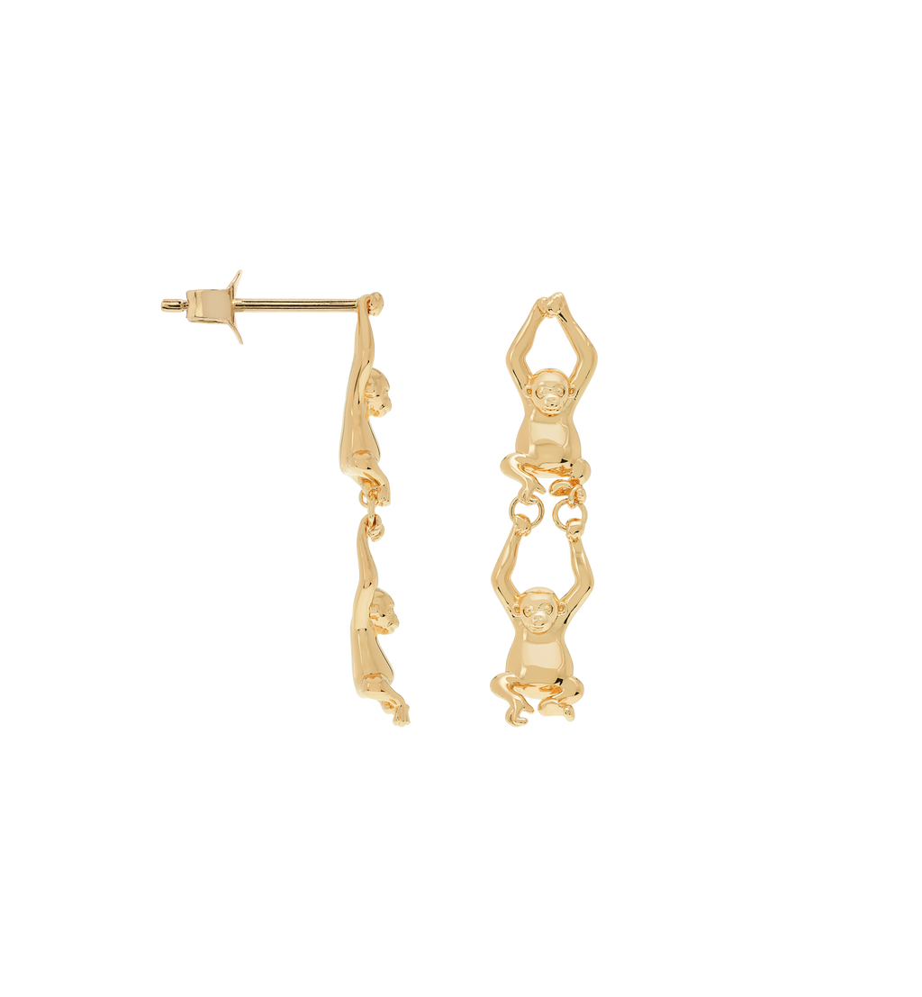 Monkey Loop Stud Earrings