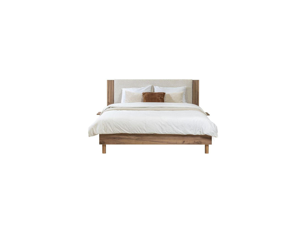 Lior - Cama con lamas macizas - Patas de madera natural