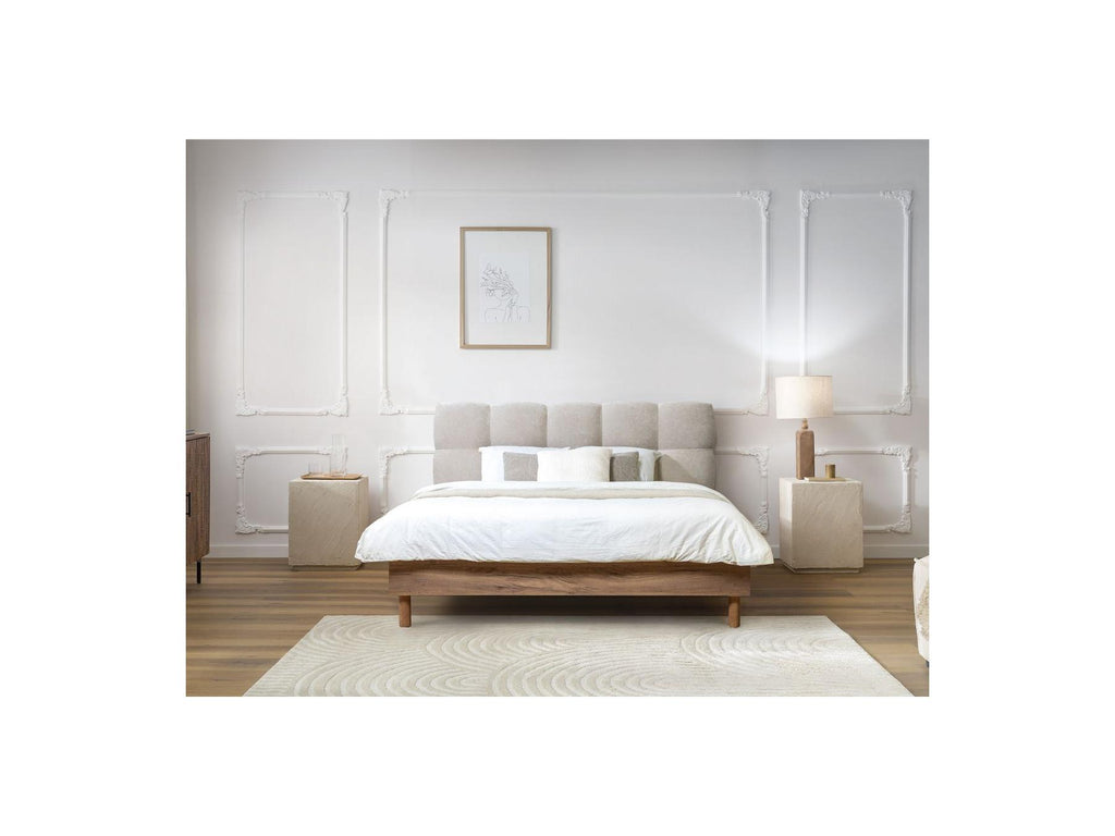 Cama con lamas macizas - Kumo - Patas de madera natural