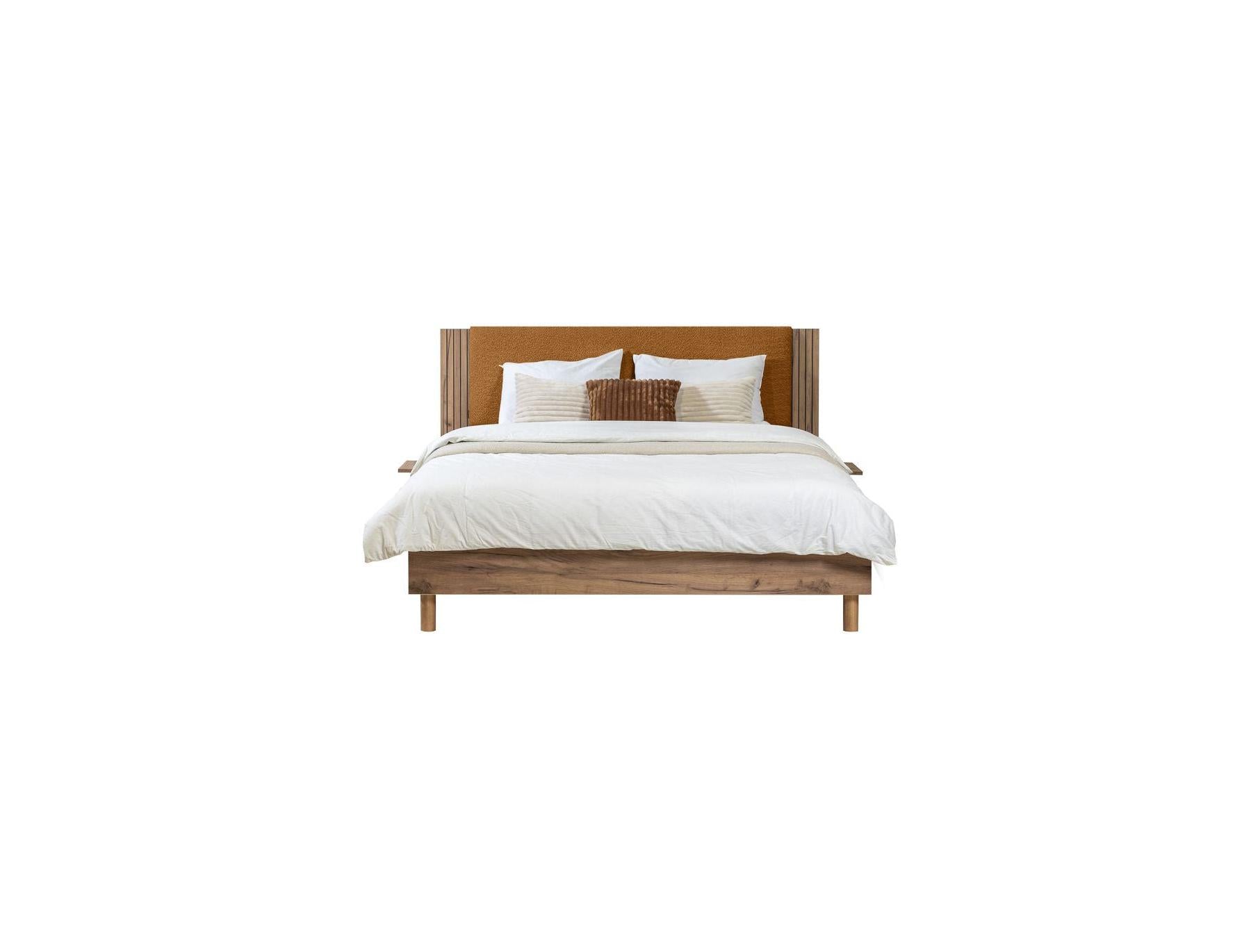 Lior - Cama con lamas macizas - Patas de madera natural