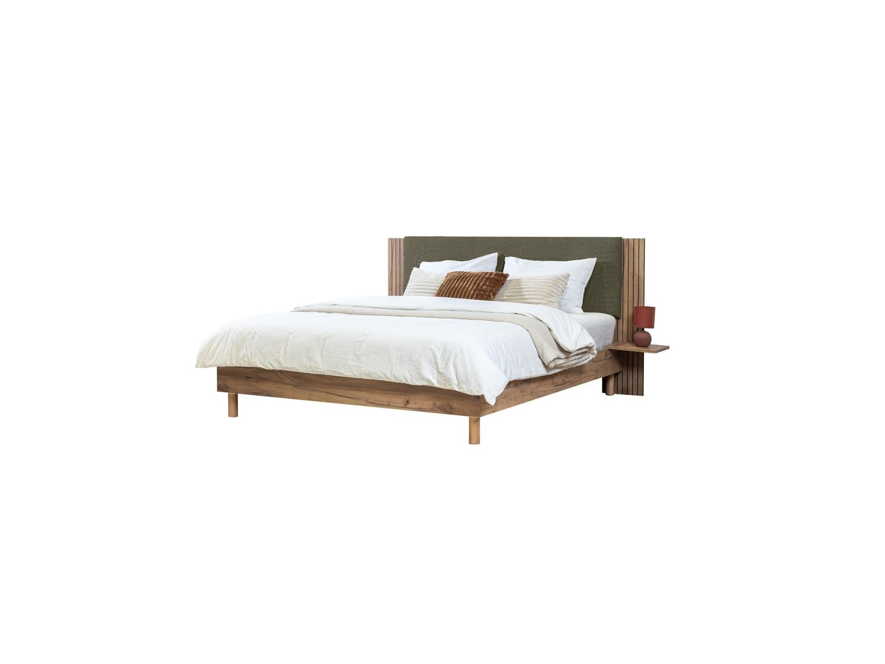 Lior - Cama con lamas macizas - Patas de madera natural