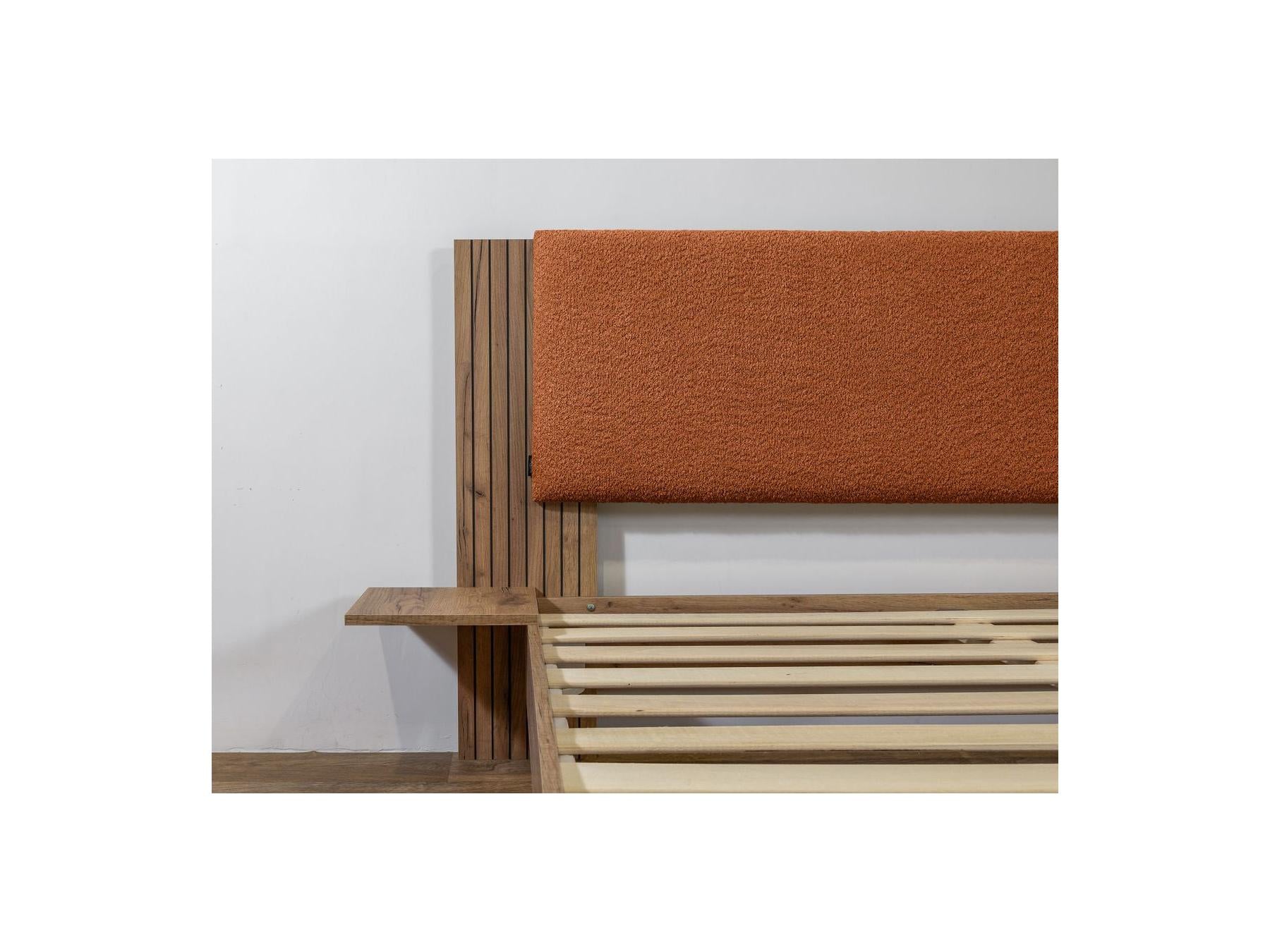 Lior - Cama con lamas macizas - Patas de madera natural