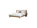 Lior - Cama con lamas macizas - Patas de madera natural