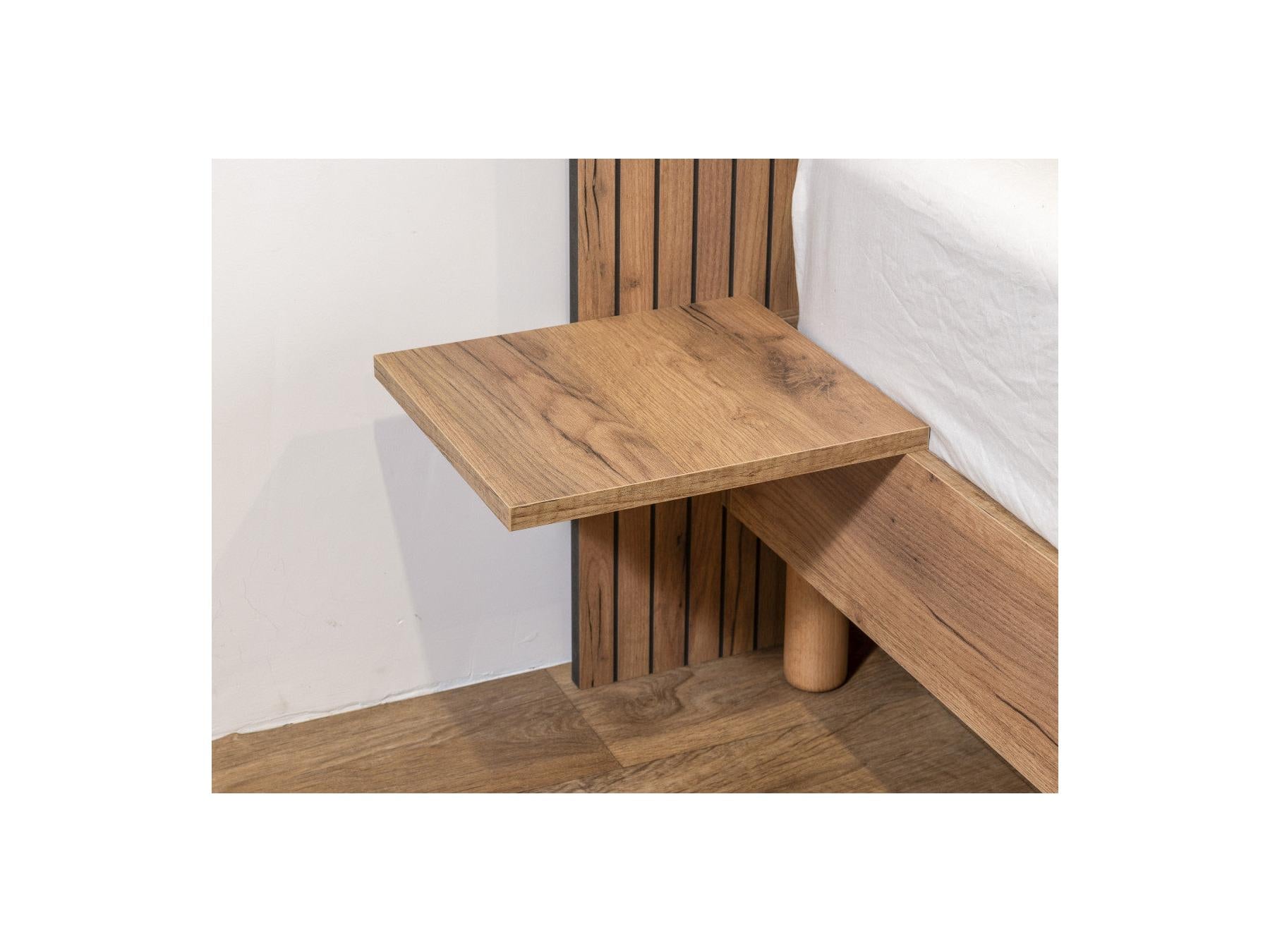 Lior - Cama con lamas macizas - Patas de madera natural