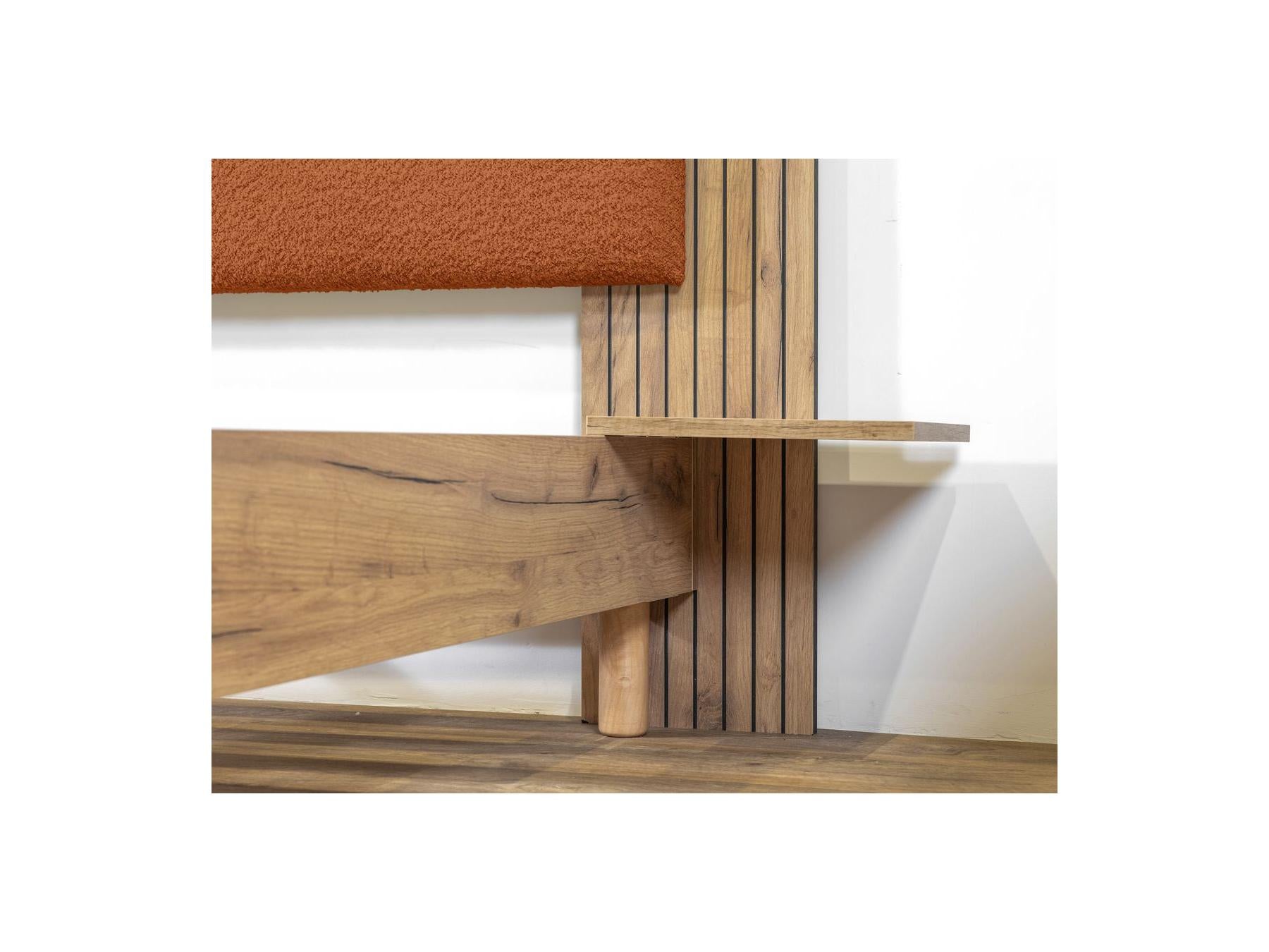 Lior - Cama con lamas macizas - Patas de madera natural