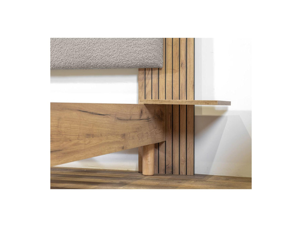 Lior - Cama con lamas macizas - Patas de madera natural