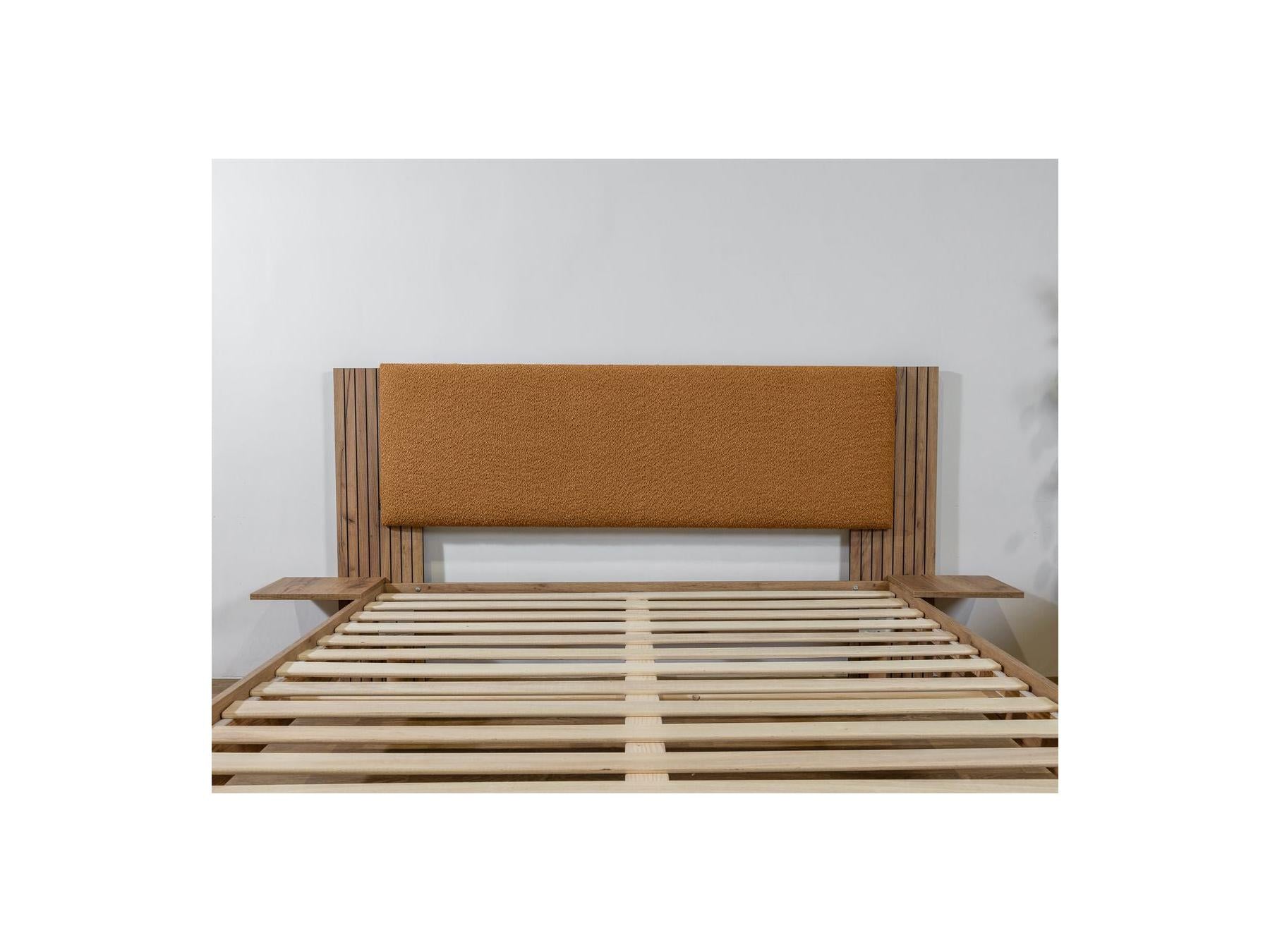 Lior - Cama con lamas macizas - Patas de madera natural