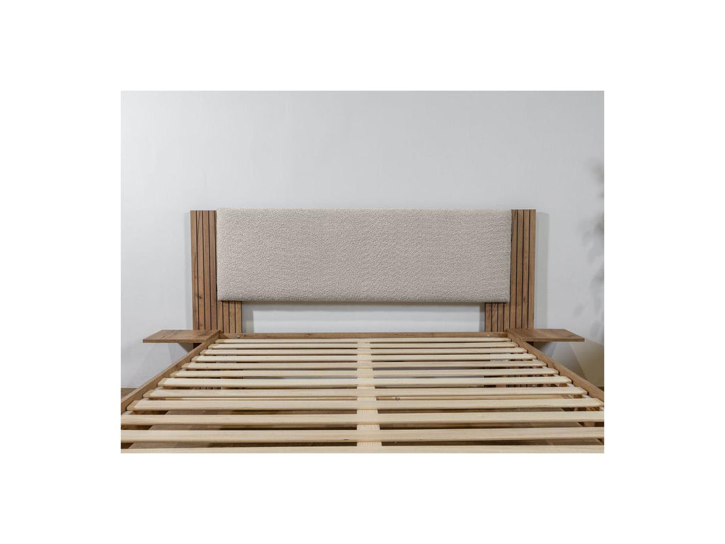 Lior - Cama con lamas macizas - Patas de madera natural