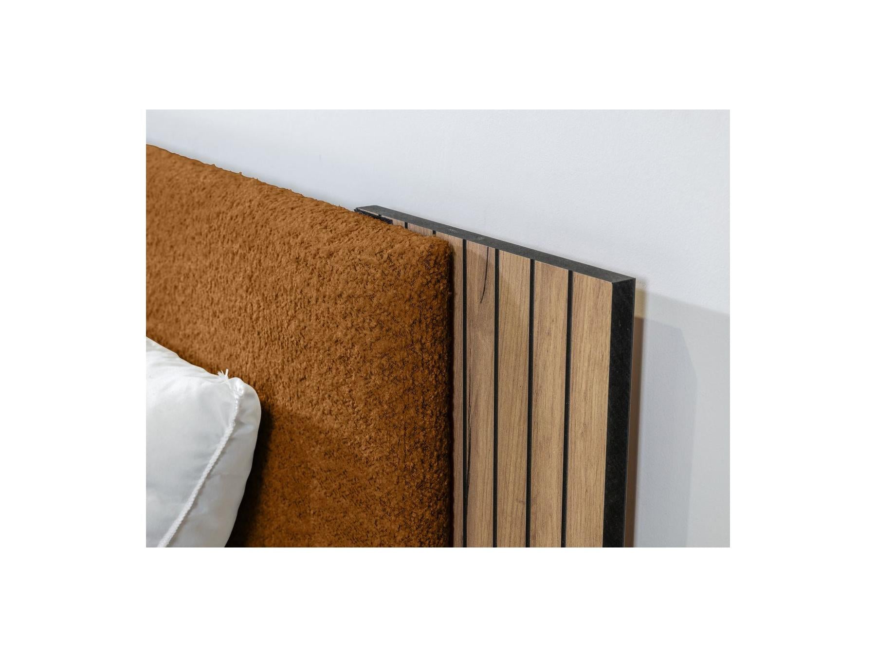 Lior - Cama con lamas macizas - Patas de madera natural
