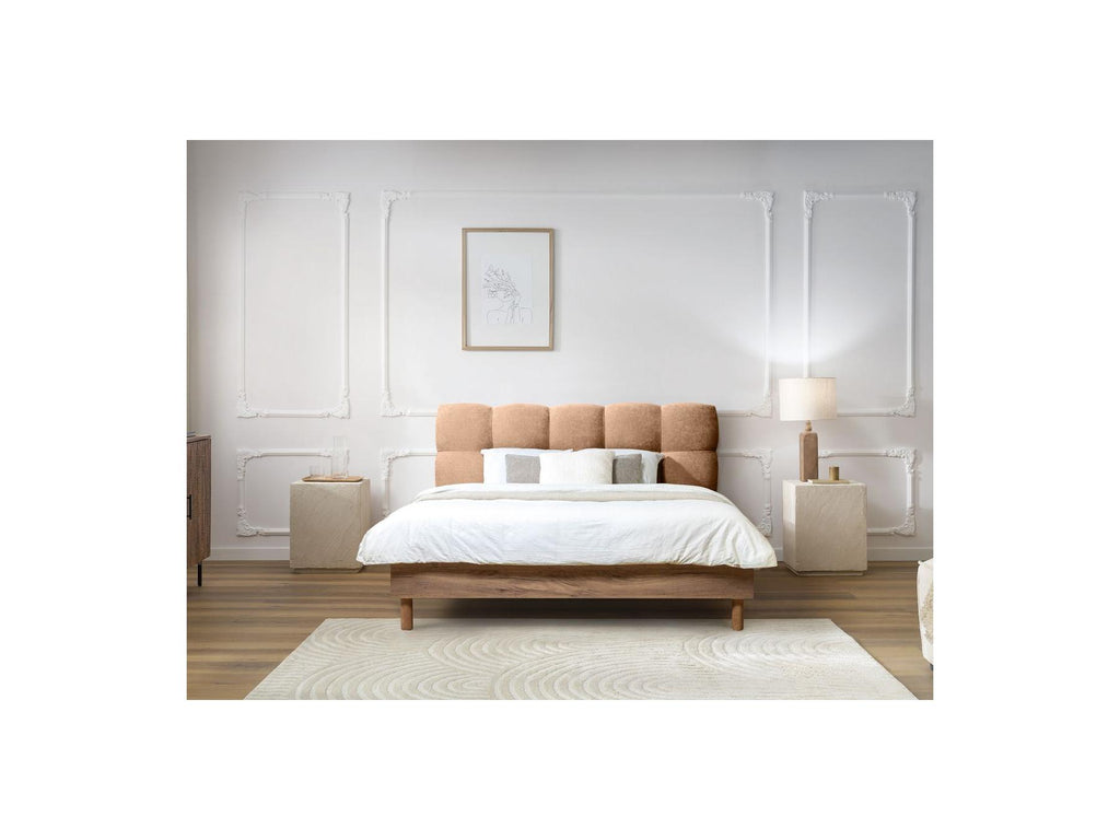 Cama con lamas macizas - Kumo - Patas de madera natural