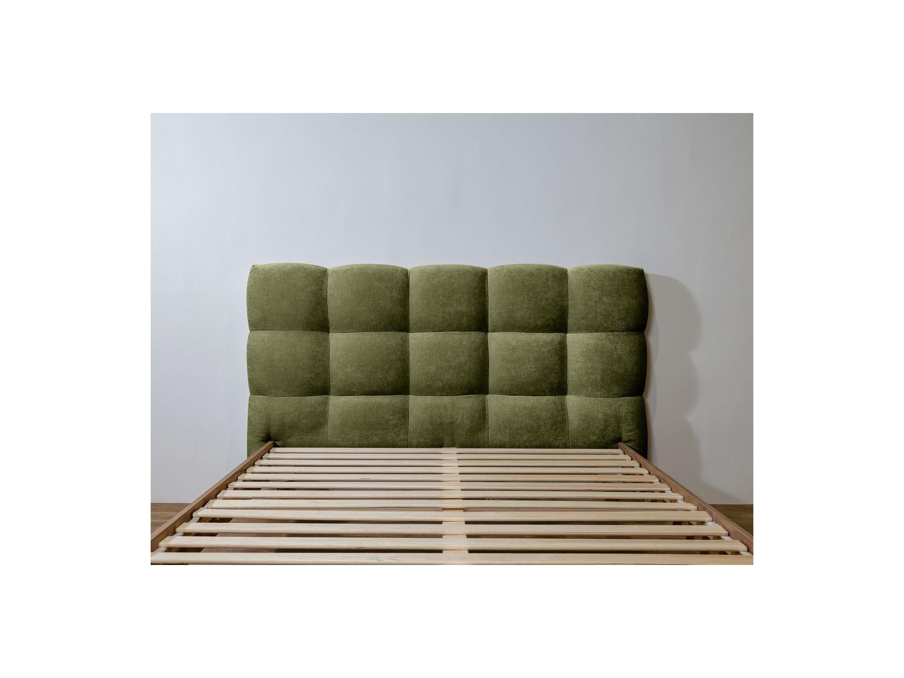 Cama con lamas macizas - Kumo - Patas de madera natural