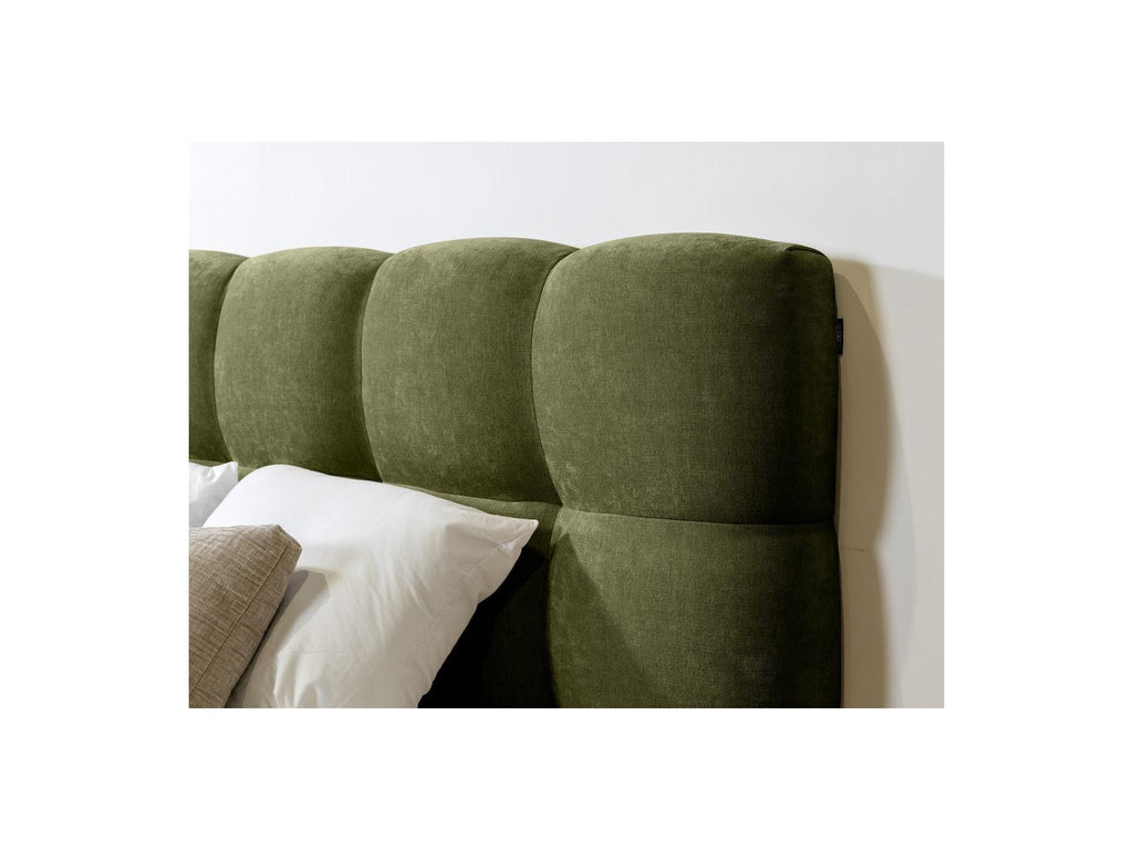 Cama con lamas macizas - Kumo - Patas de madera natural