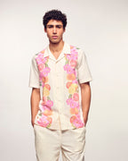 Camisa de manga corta con estampado de friso