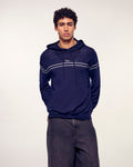 Pull Hoodie Rayures À Broderie